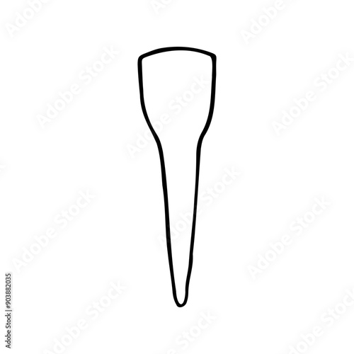 Tooth incisor with root drawing - hand-doodle