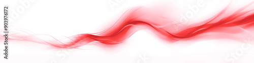 Abstract asymmetrical glowing translucent red wave