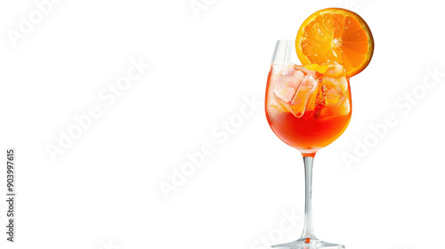 Aperol spritz cocktail on transparent background