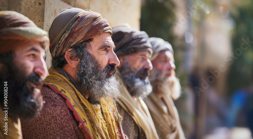 Jewish men, elders, apostles, Pharisees. Ancient Biblical People of the Middle East