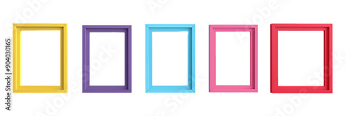 Decorative bright multi colour picture frames, cut out