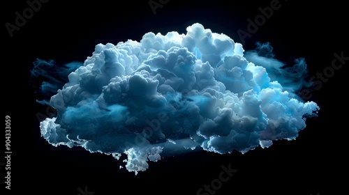 An abstract 3D representation of a brain made of clouds, symbolizing the complexity and depth of scientific thinking and discovery.