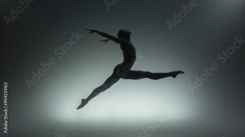 Dynamic shot of a dancer in mid-air leap, Performing arts, Grace