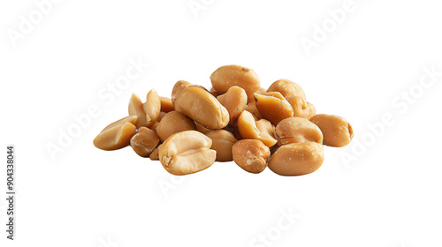 Pile of shelled peanuts on a transparent background, perfect for food-related designs