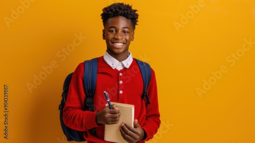 The student with notebook