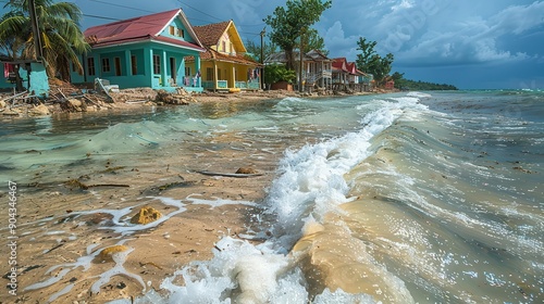 Flooded Houses on the Beach.