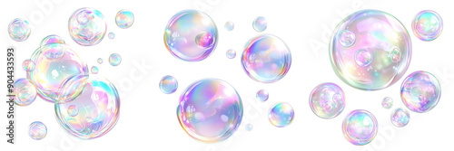 Colorful bubbles on transparent background . Clipart