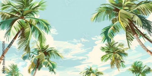 Serene Palm Trees. Nature-inspired wallpaper design