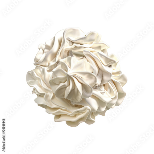 Whipped cream on transparent background with clipping path. Overhead view.