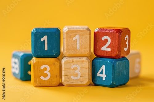 colorful blocks with numbers 