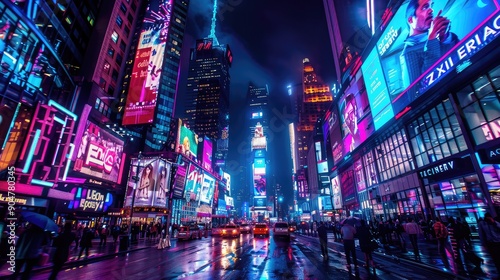 Vibrant Times Square Night Scene