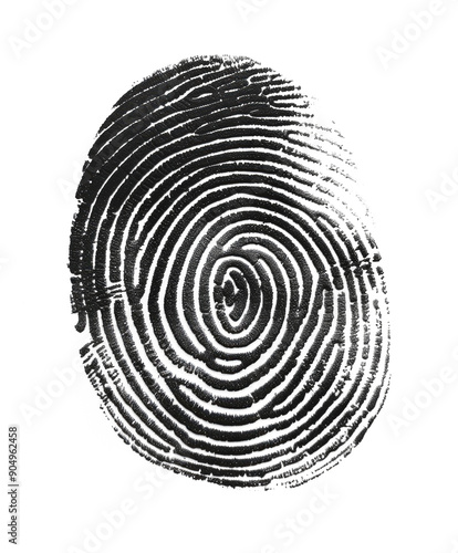 human ink fingerprint isolated on white or transparent png