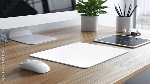 Simple Tech Workspace Mousepad Mockup | Mousepad Mockup | Realistic