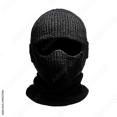 Black ski mask isolated on transparent background