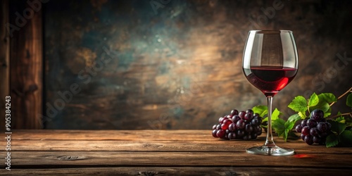 A serene still life composition featuring a glass of red wine on a wooden table , wine, glass, still life, elegant