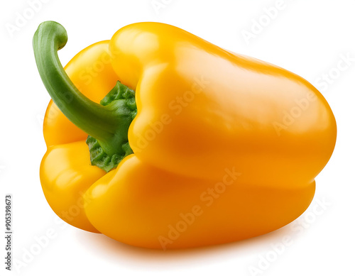  Yellow Sweet Pepper- Sweet pepper, yellow paprika isolated on white background, full depth _1(131)