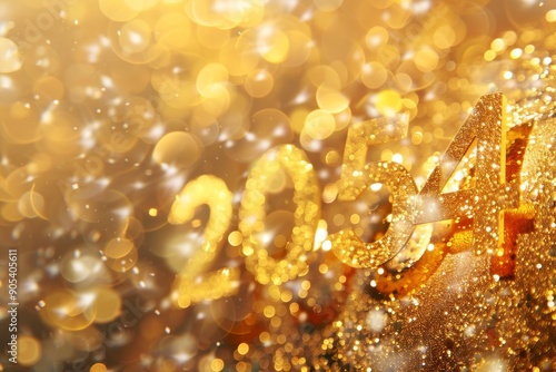 Radiant Golden 2054 on Pristine White Background: Dazzling New Year Celebration Design. Gleaming Festive Numbers for Holiday Marketing, Event Promotions, and Luxurious 4K Wallpapers in Advertising Cam