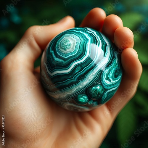 185 46 Malachite Sphere a polished sphere made of malachite beli