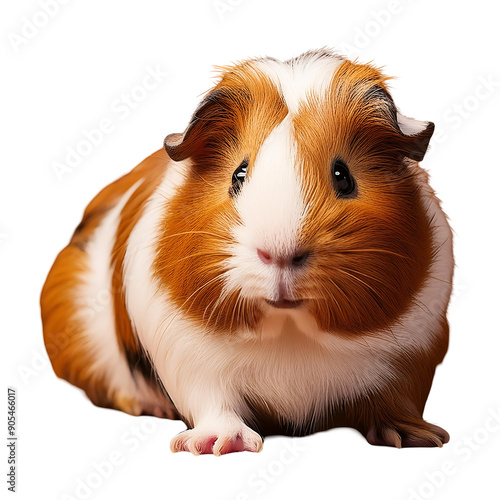 guinea pig sitting isolated on transparent background