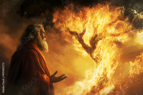 "Divine Encounter: Moses and the Burning Bush"