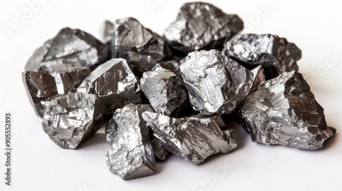 pile of raw nickel ore before processed, isolated on white background