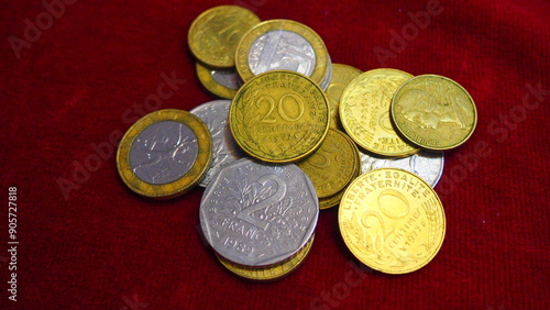 French coins, French francs, prior to the euro.