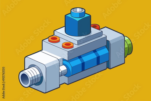 Solenoid Valve vector art illustration