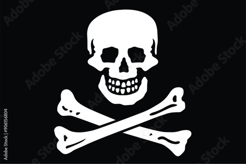 The pirate flag. Vector illustration