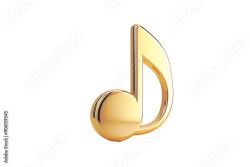 a gold musical note on a white surface