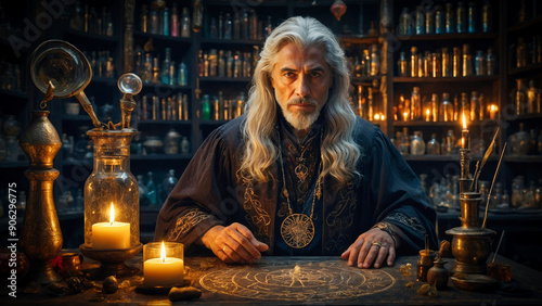 An alchemist in his alchemy lab