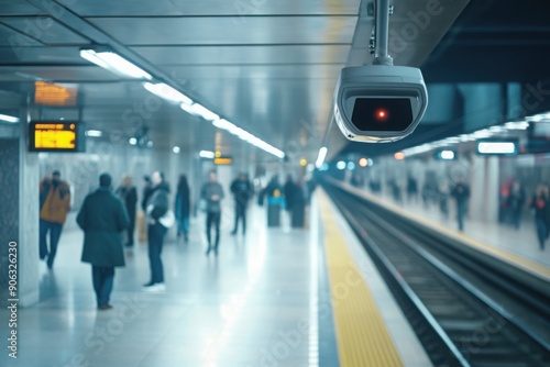 CCTV surveillance in busy subway station