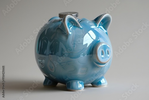 Charming Blue Piggy Bank: A Fun Way to Save Money