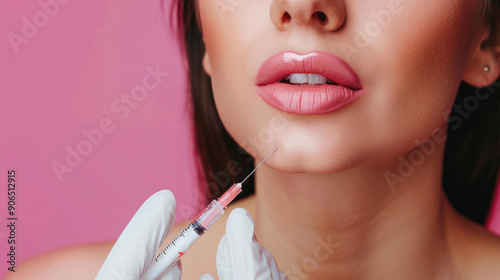 Injection cosmetology, injections to change the proportions and shape of the face. Cosmetic procedure to remove wrinkles.