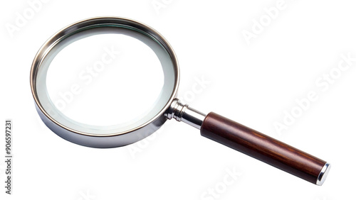 Magnifying glass isolated on white and transparent background