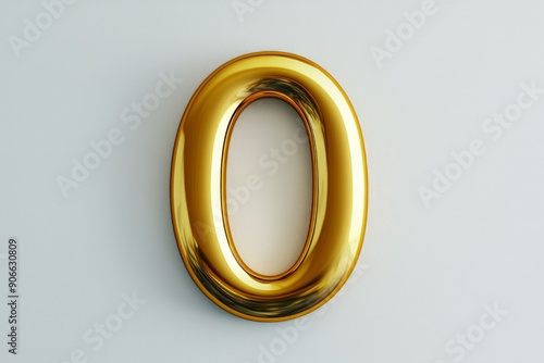 the number 0 zero in gold on a white background