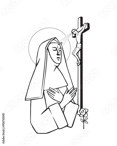 Saint Rita Vector Catholic religious Illustration