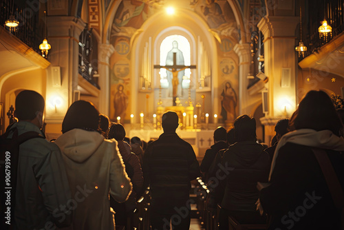 People at church during holy mass