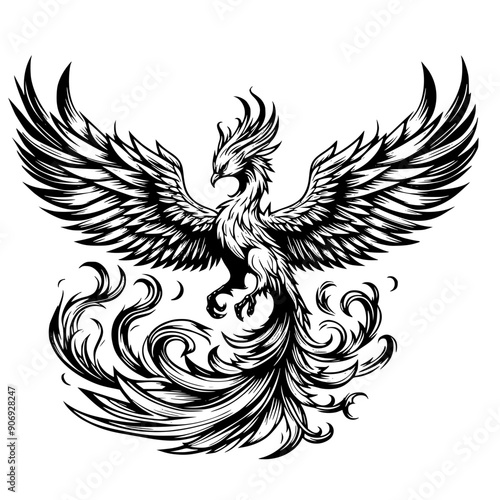 black and white phoenix