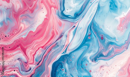 Beautiful Organic Abstract Wallpaper with Pink and Blue Hughes.