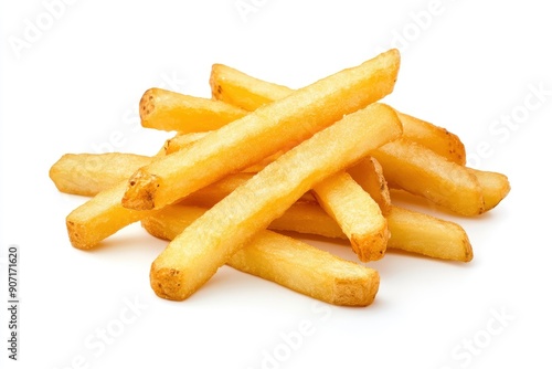 french fries, potato fry isolated on white background, full depth of field , ai