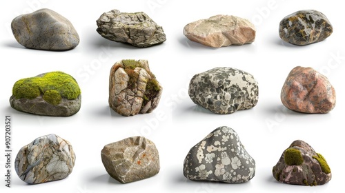 A collection of rocks with moss growing on them