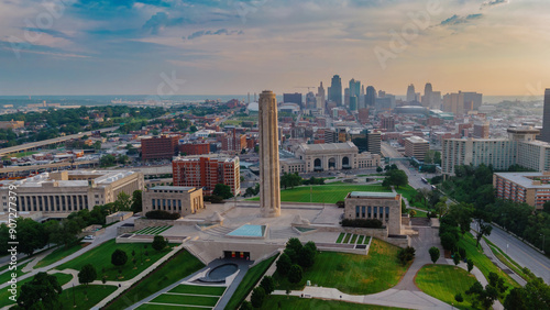 National WWI Muesum at sunrise, Kansas City, Missouri, United States Of America.