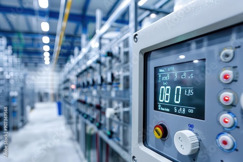 Close-up of a temperature control panel in a frozen warehouse, showing sub-zero temperatures