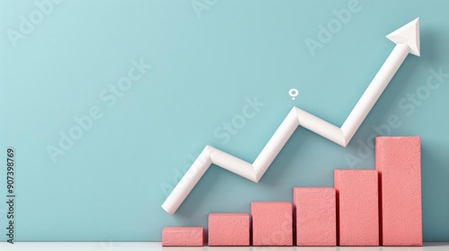 Upward arrow and percentage sign