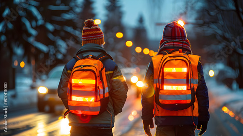 Kids Walking Safely in the Dark