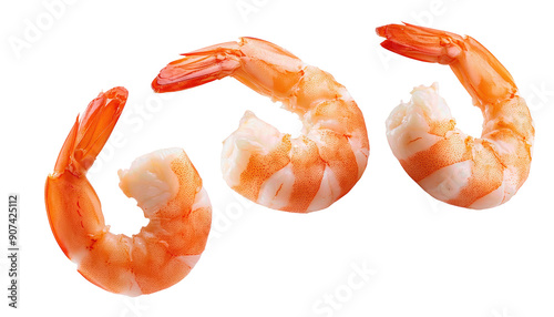 Fresh, cooked shrimp with a vibrant color, perfect for culinary presentations or seafood dishes.