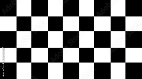 Pattern of black square and rectangular geometric shapes. Chess pattern. Vector illustration with transparent background