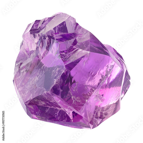 amethyst on white background render ultra realistic