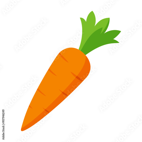 carrot vegetable for cooking meals. A bright element isolated on white for design. Vector illustration