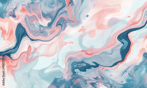 Beautiful Organic Abstract Wallpaper with Pink and Blue Hughes.